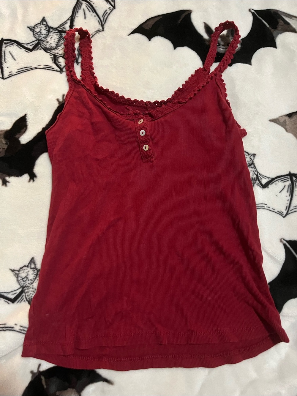 Angie red lace tank top